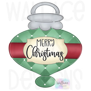 Merry Christmas Fancy Bauble Printable Template