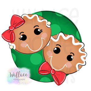 Mr. and Mrs. Gingerbread Round Printable Template