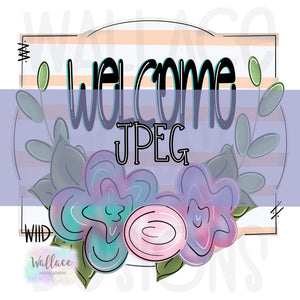 Welcome Floral Frame JPEG