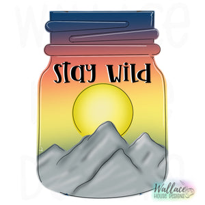 Stay Wild Western Mason Jar Printable Template