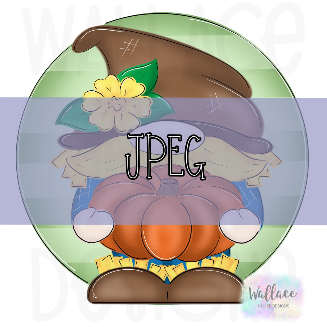 Scarecrow Gnome Round JPEG