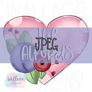 Floral Valentines Hearts JPEG