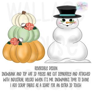 Reversible Pumpkin Stack and 3D Snowman JPEG
