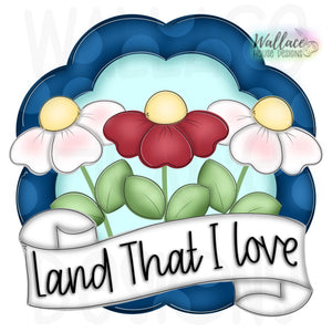 Land That I Love Scalloped Frame Template
