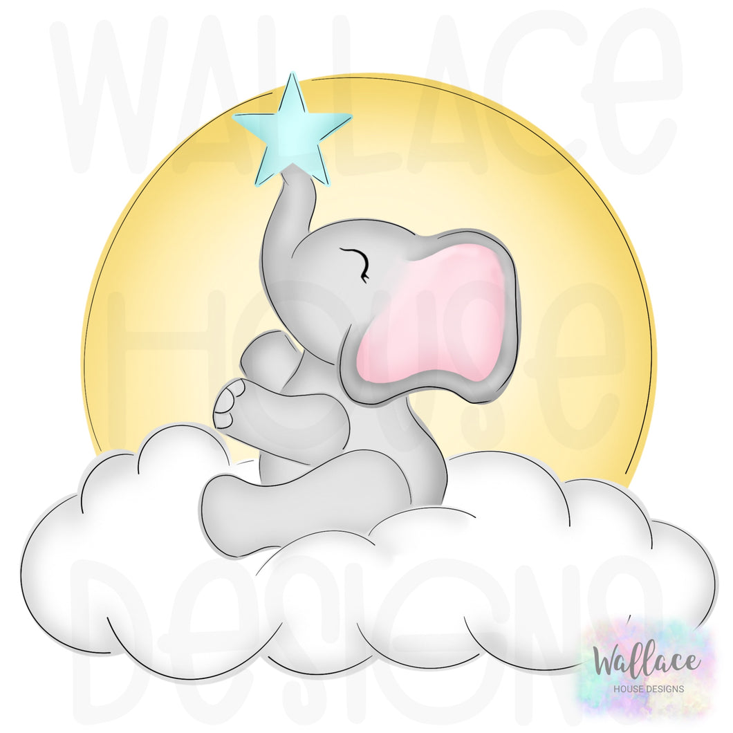 Bedtime Baby Elephant Printable Template