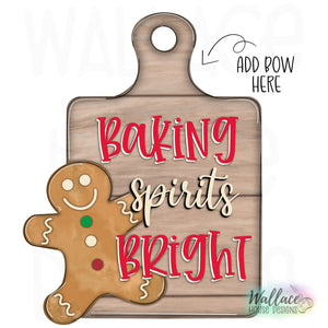 Baking Spirits Bright Gingerbread Man Cutting Board Printable Template