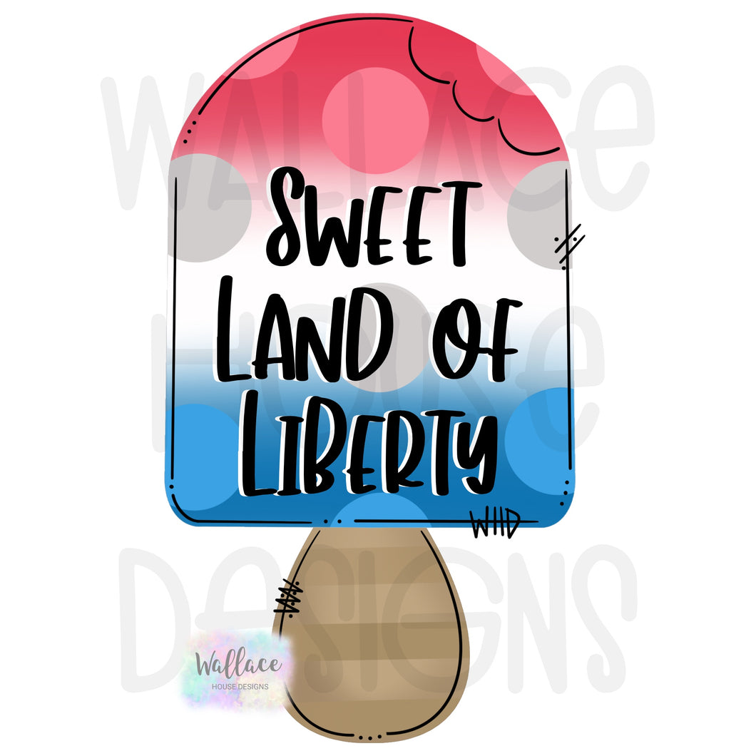 Sweet Land of Liberty Popsicle Printable Template