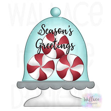 Load image into Gallery viewer, Seasons Greetings Peppermint Cake Stand JPEG
