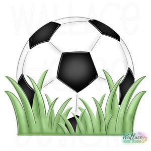 Soccer Ball in the Grass Printable Template