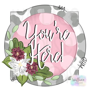 You’re Here! Floral Frame  Printable Template