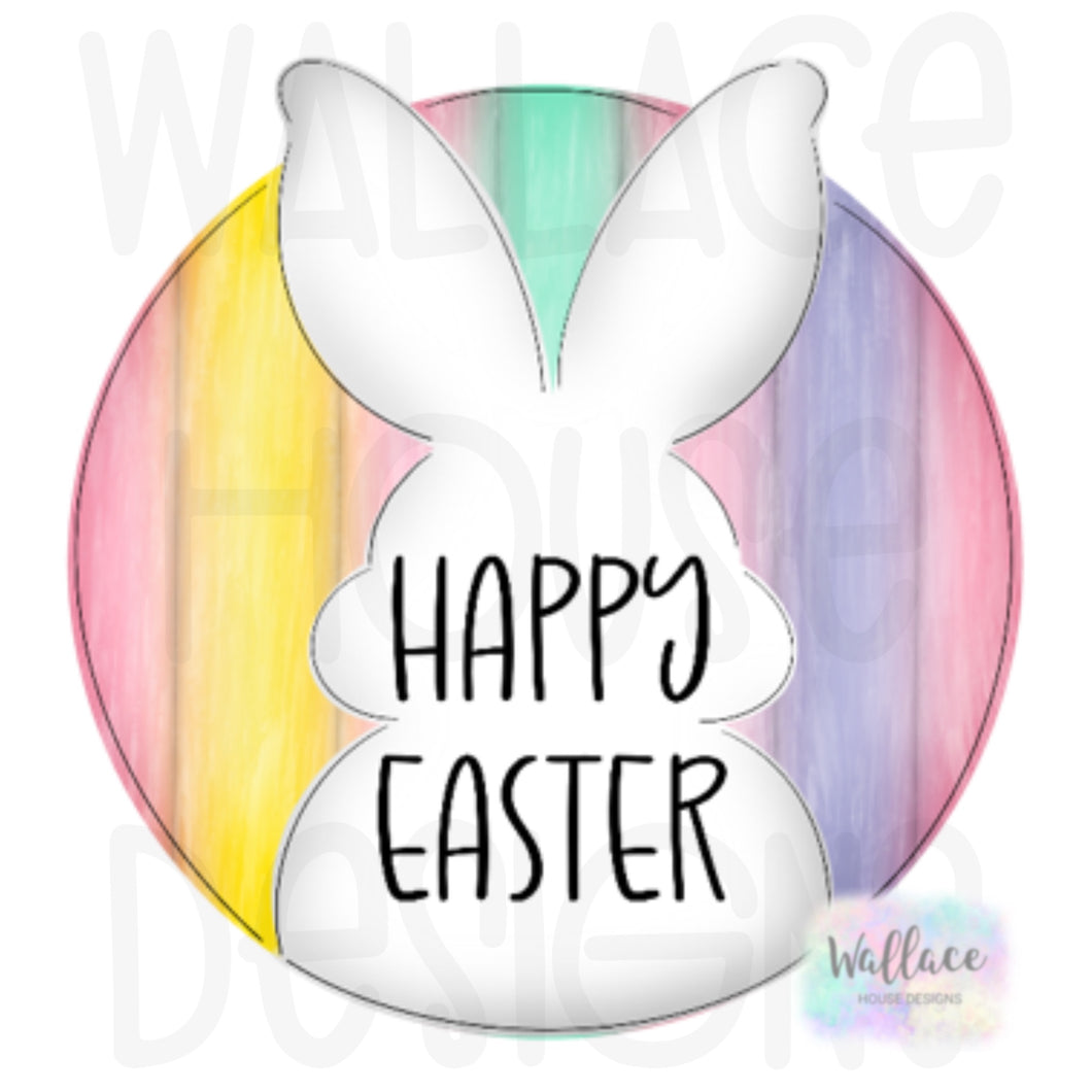 Happy Easter Bunny Silhouette Printable Template