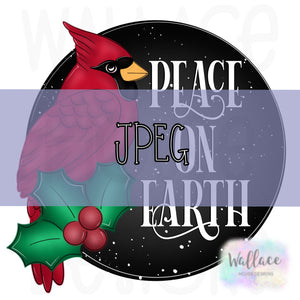 Peace on Earth Cardinal Round JPEG