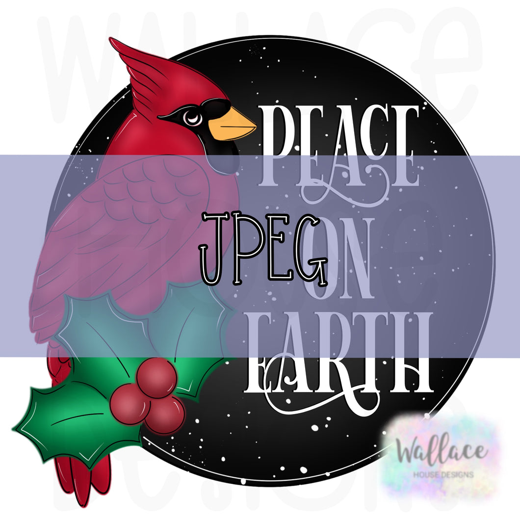 Peace on Earth Cardinal Round JPEG