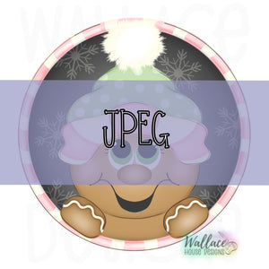 Peekaboo Gingerbread Round JPEG