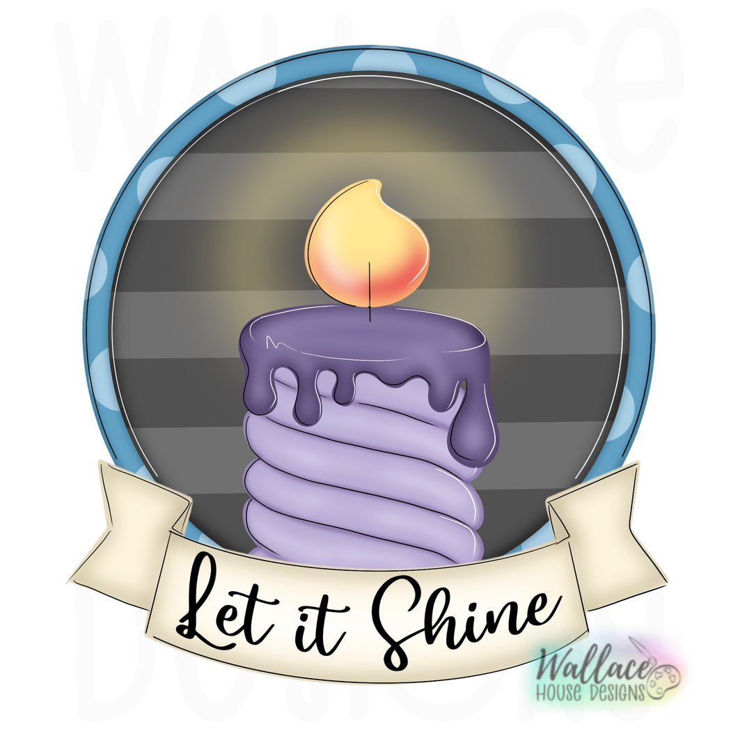 Let it Shine Candle Round Printable Template