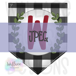 Plaid Monogram Banner JPEG