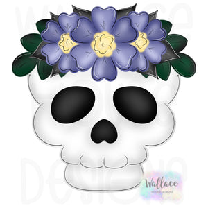 Floral Crown Skull Printable Template