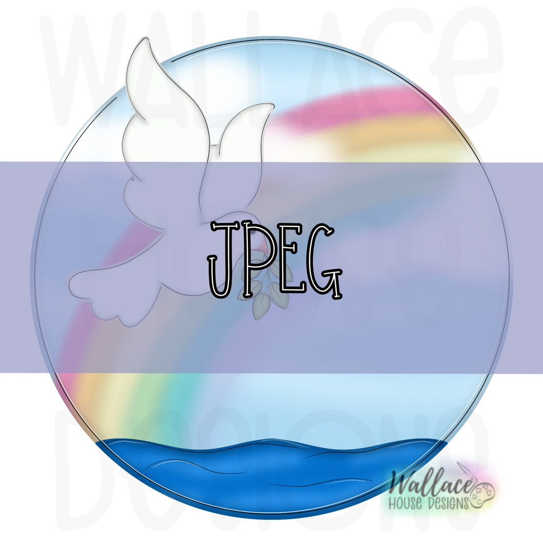 Rainbow Dove Round JPEG