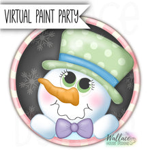 Load image into Gallery viewer, Virtual Paint Party - Peekaboo Snowman
