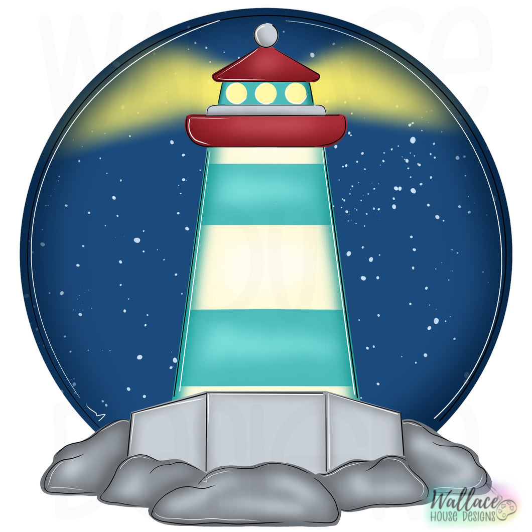 Lighthouse Round Printable Template