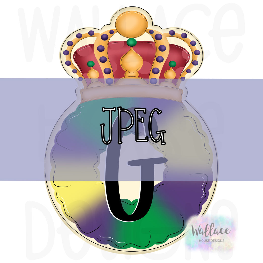 Crown King Cake Monogram JPEG