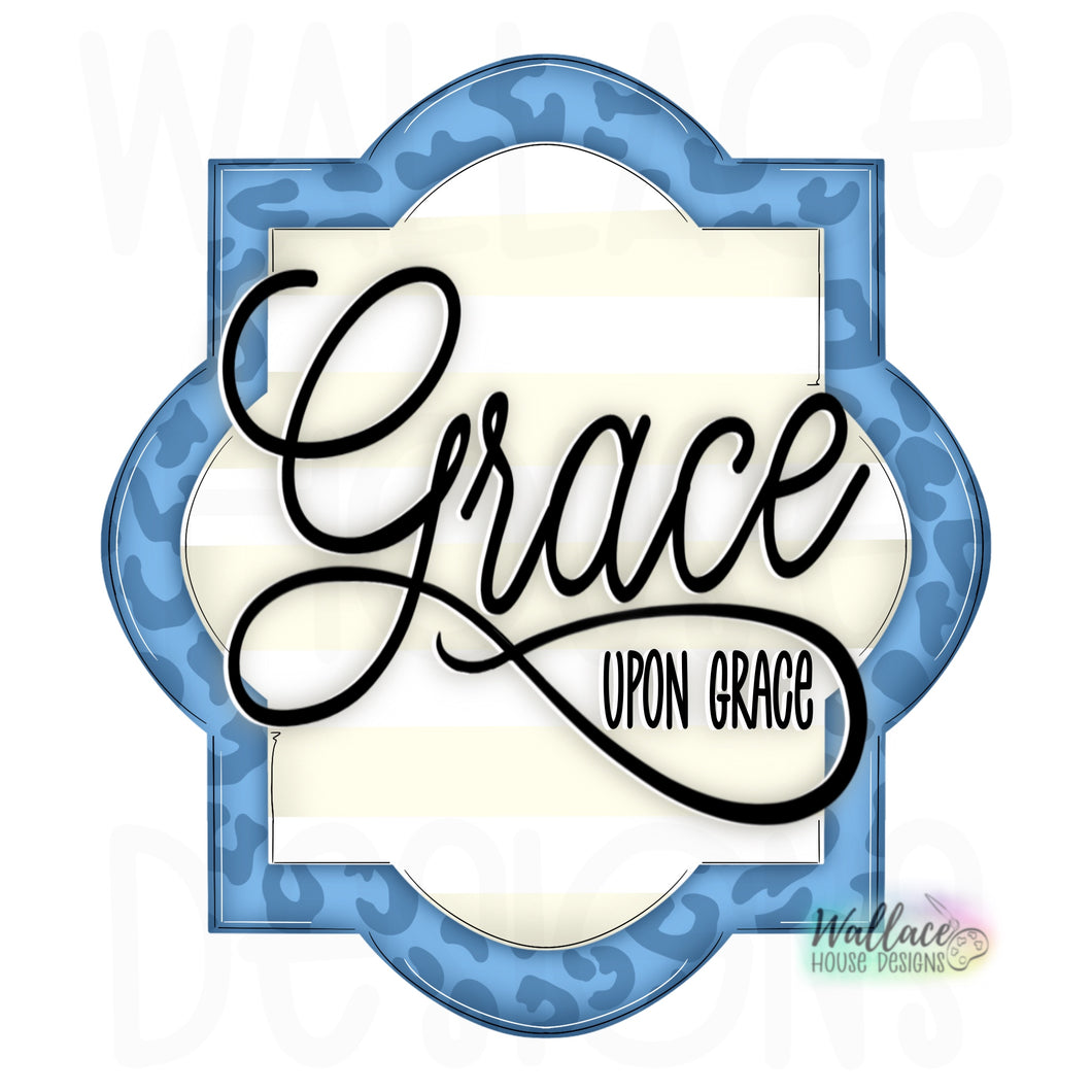 Grace Upon Grace Quatrefoil Frame Printable Template