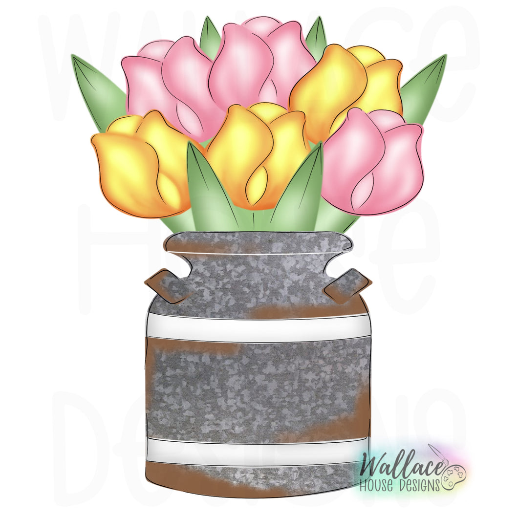 Farmhouse Tulip Bouquet Printable Template