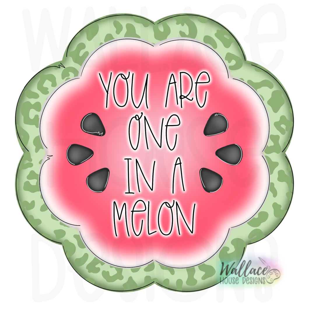 One in a Melon Scalloped Frame Printable Template