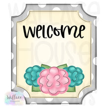 Load image into Gallery viewer, Welcome Floral Interchangeable Base JPEG
