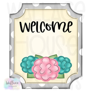 Welcome Floral Interchangeable Base JPEG