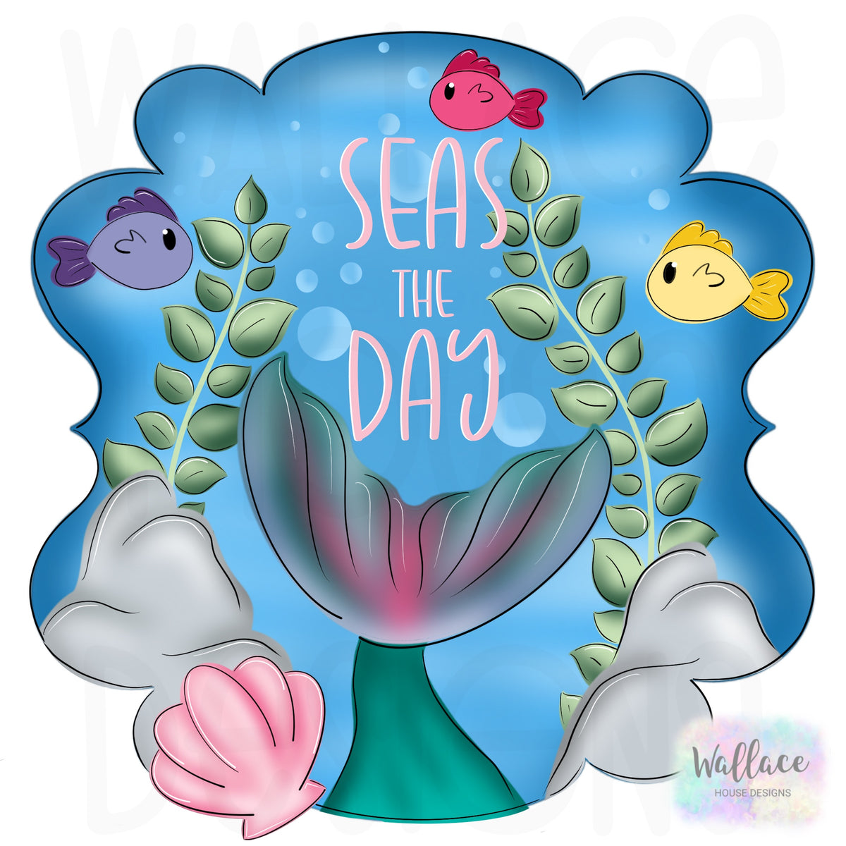 Seas the Day Mermaid Tail Printable Template – wallacehousedesigns