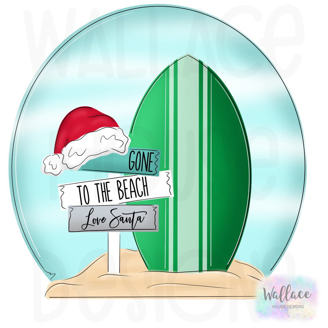 Gone to the Beach Surfboard Printable Template