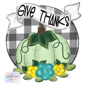 Give Thanks Floral Pumpkin Banner Printable Template
