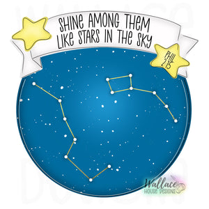 Philippians 2 15 Constellations Round Printable Template
