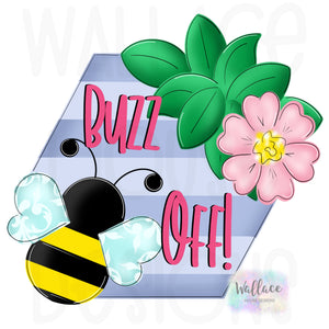 Buzz Off Floral Bee Hexagon Printable Template