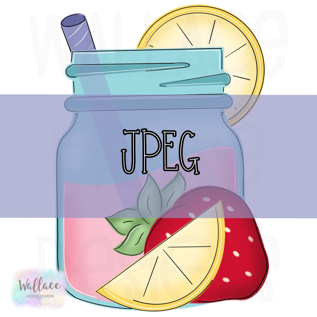 Strawberry Lemonade Mason Jar JPEG