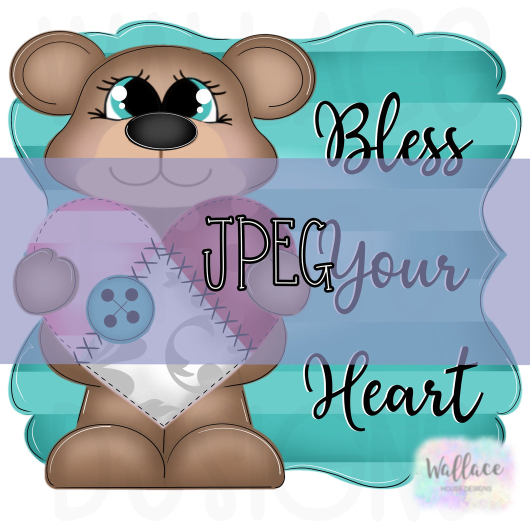 Bless Your Quilted Heart Bear JPEG