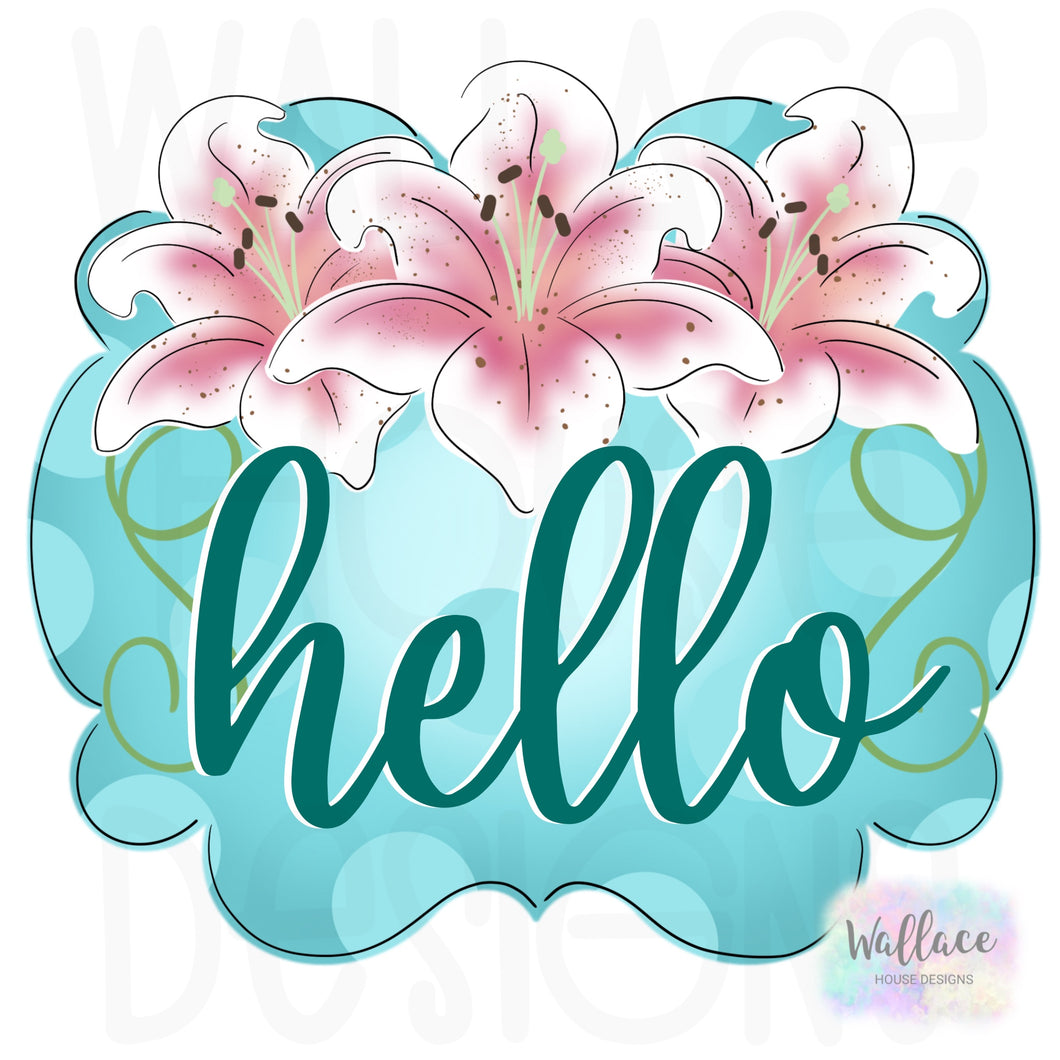 Hello Orchid Frame Printable Template