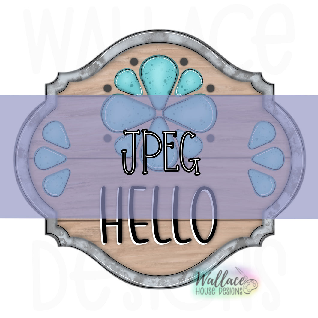 Hello Turquoise Gem Frame JPEG