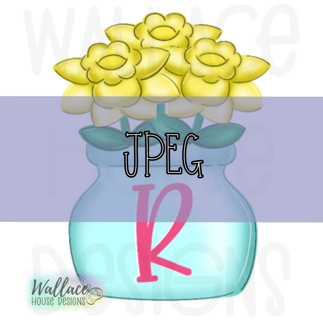 Daffodils Milk Jar JPEG