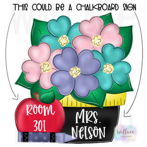 Back to School Flower Pot Printable Template