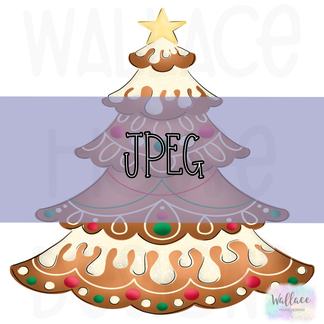 Gingerbread Christmas Tree JPEG