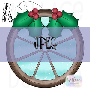 Winter Holly Wagon Wheel JPEG