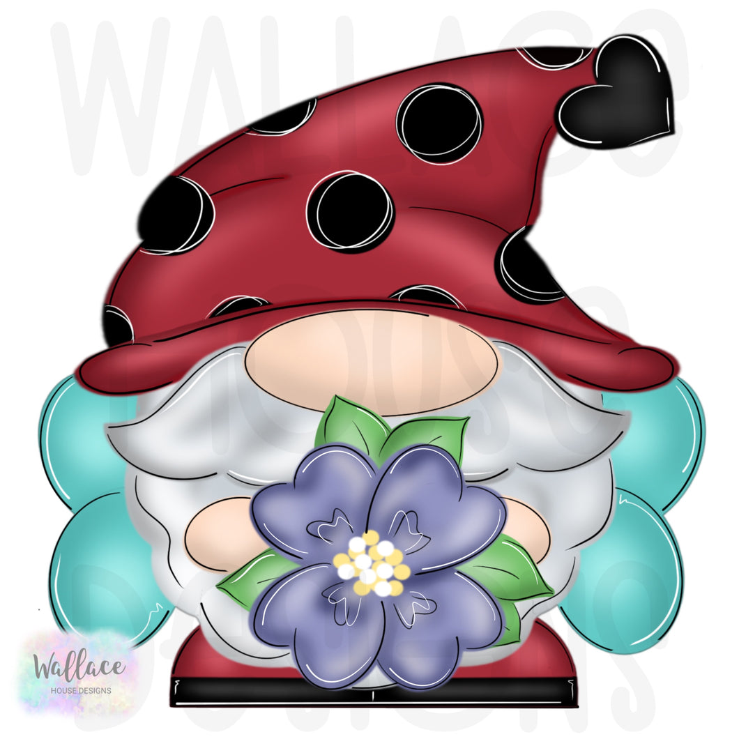 Ladybug Floral Gnome Printable Template