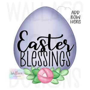 Easter Blessings Floral Egg Printable Template