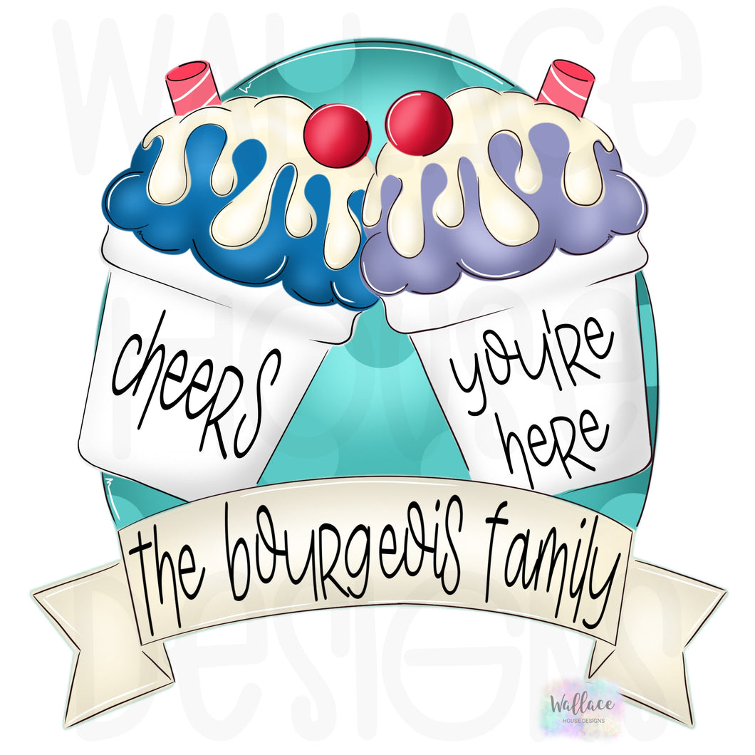 Cheers Youre Here Snocones Banner Printable Template