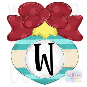 Christmas Bauble with Bow Printable Template