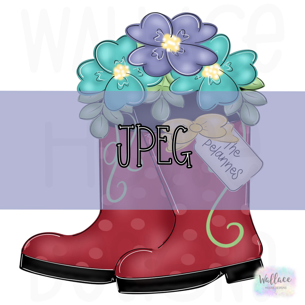 Floral Rain Boots with Tag JPEG