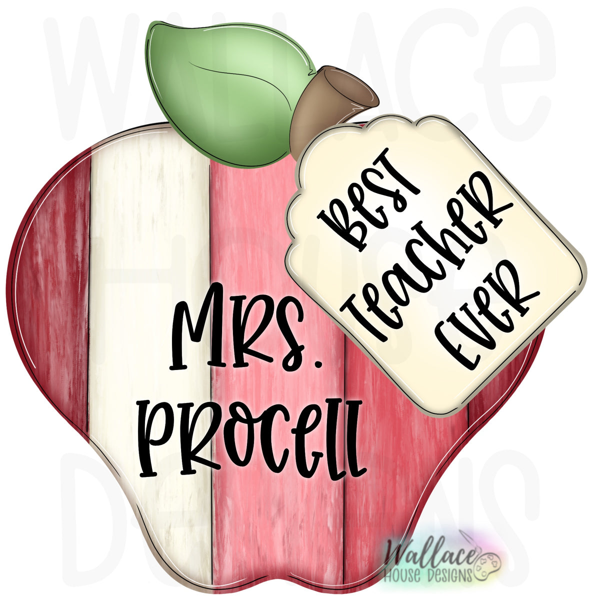 Best Teacher Ever Apple Tag Printable Template – wallacehousedesigns