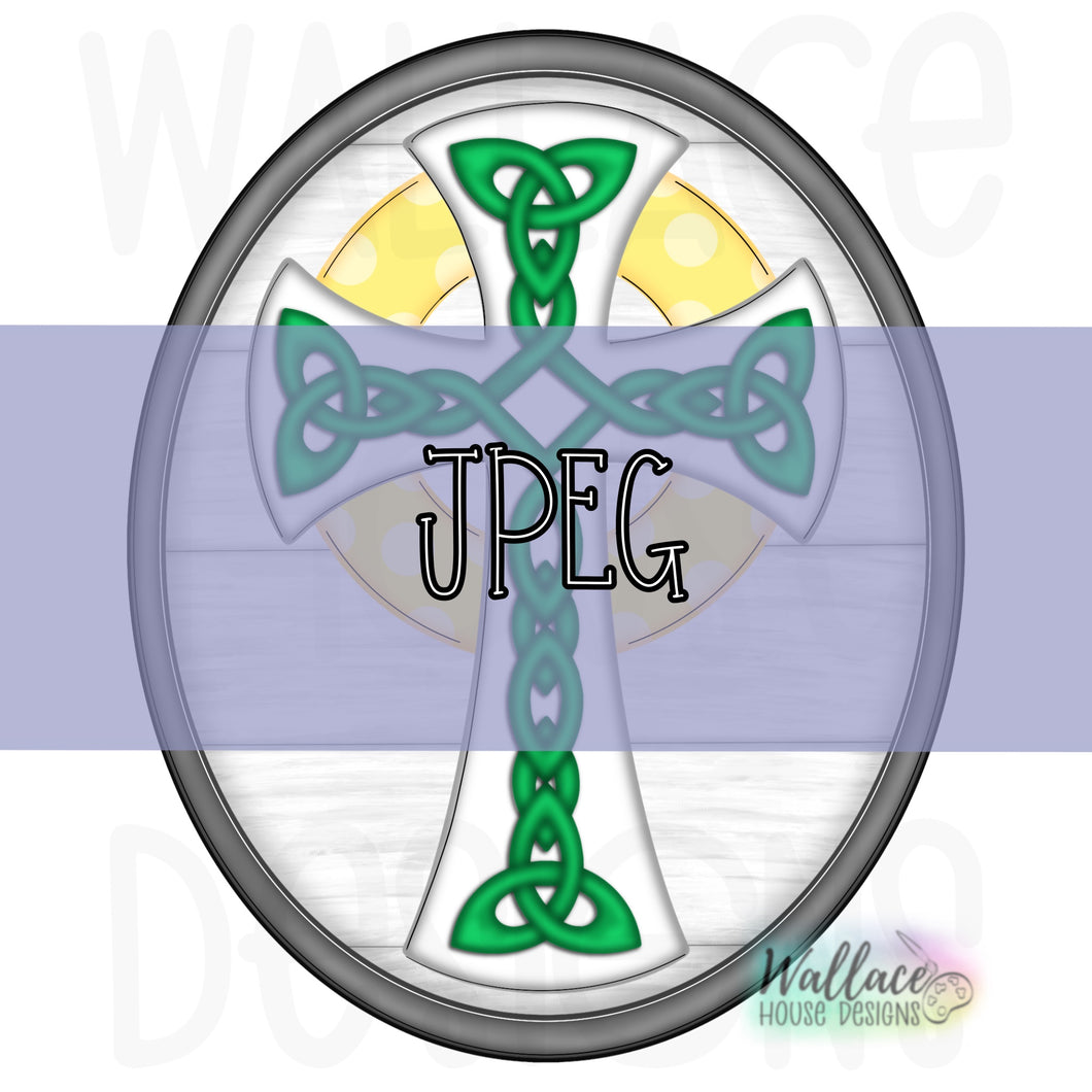 Celtic Cross Oval Frame JPEG